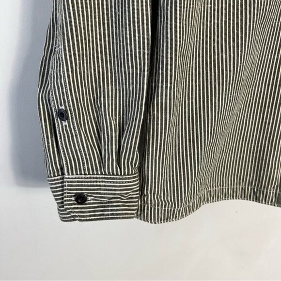 Patagonia Womens Hickory Stripe Sediment Farrier's Shirt Organic Cotton Hemp XS - Picture 5 of 11